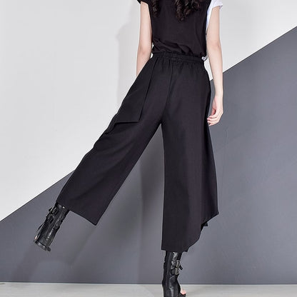 〈Unisex〉Wide Irregular Cropped Pants【TR1351】