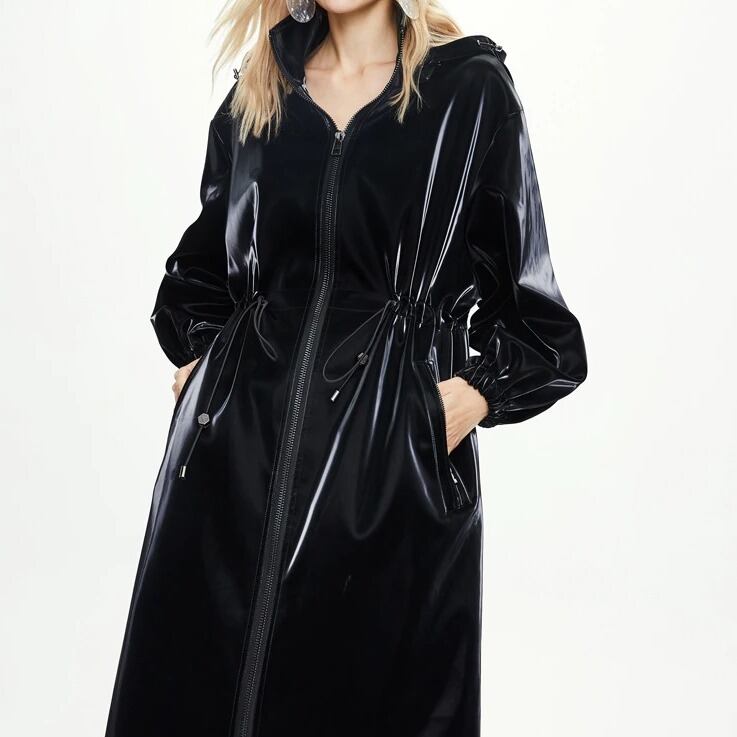 〈Unisex〉Patent Leather Windbreaker【TR1178】