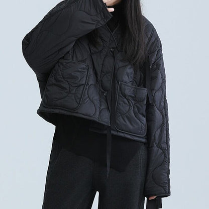 Embossed Ribbon No-Collar Jacket【TR3258】