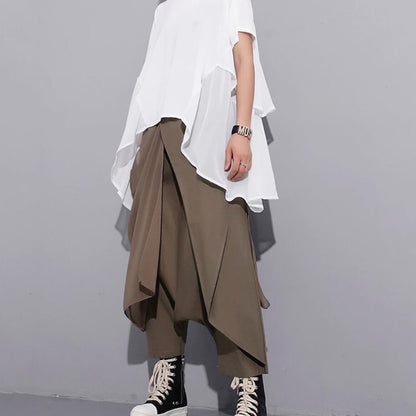 〈Unisex〉Bandage Stitch Cross Pants【TR0275】