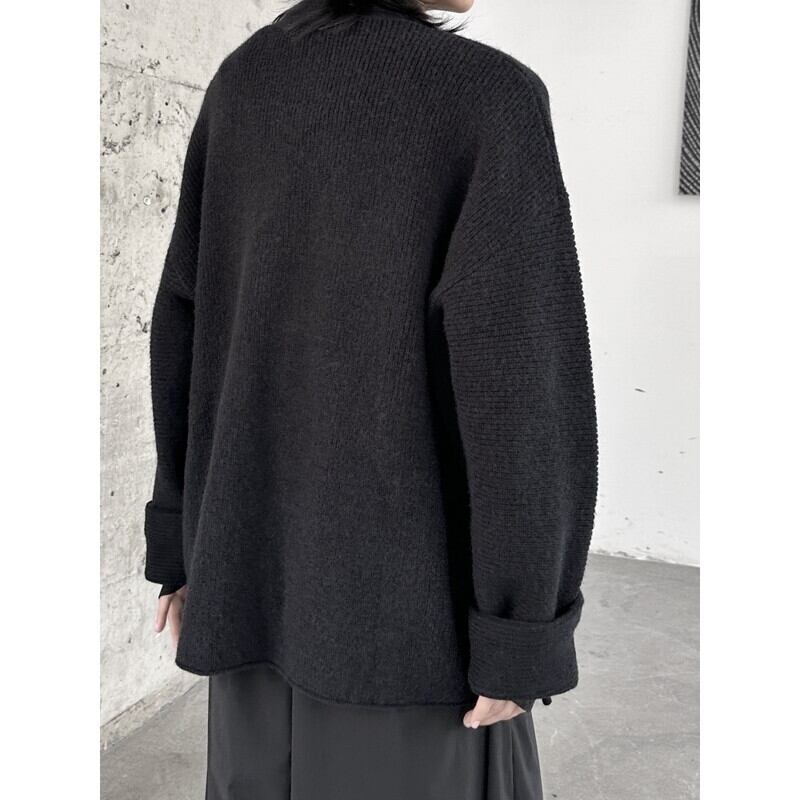 Oversize Big-Pocket Knit Jacket【TR3269】