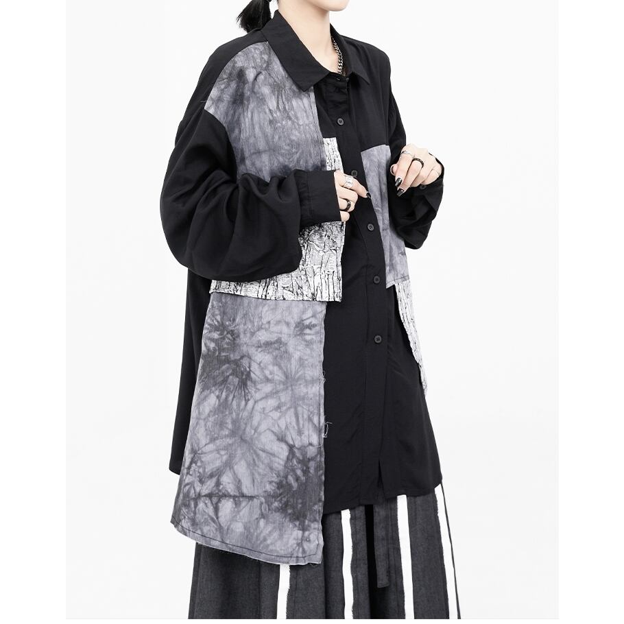 〈Unisex〉Patchwork Nichi Irregular Shirt【TR1324】