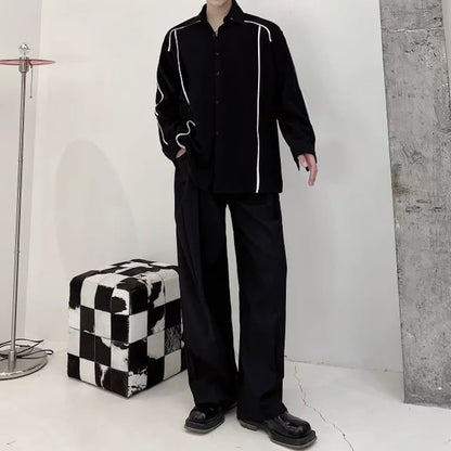 Contrast Piping Collared Shirt【TR3342】