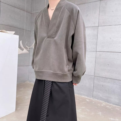 Deep V Raglan Long T-shirt【TR3352】