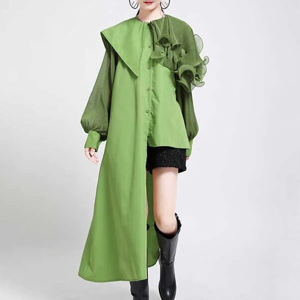 Asymmetrical Ruffle Blouse Shirt【TR1197】