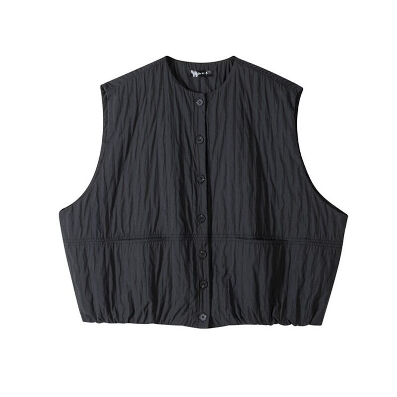 Pleats Simple Pocket Vest【TR3232】