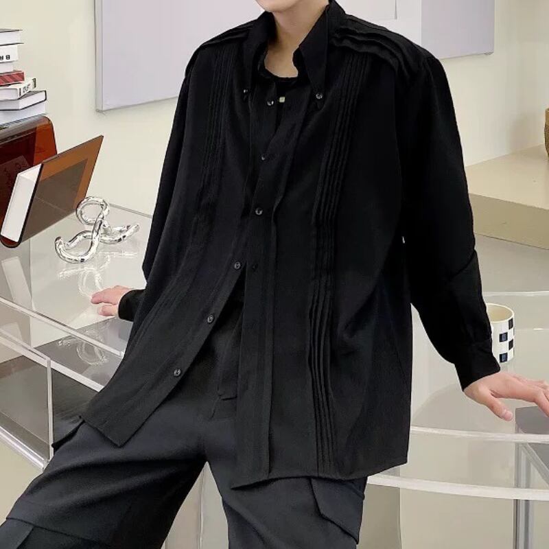 Modern Tuck-Pleat Collared Shirt【TR3340】