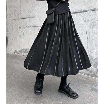 Bi-Color Pleats Skirt【TR3171】