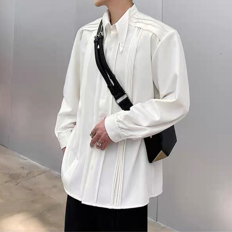 Modern Tuck-Pleat Collared Shirt【TR3340】