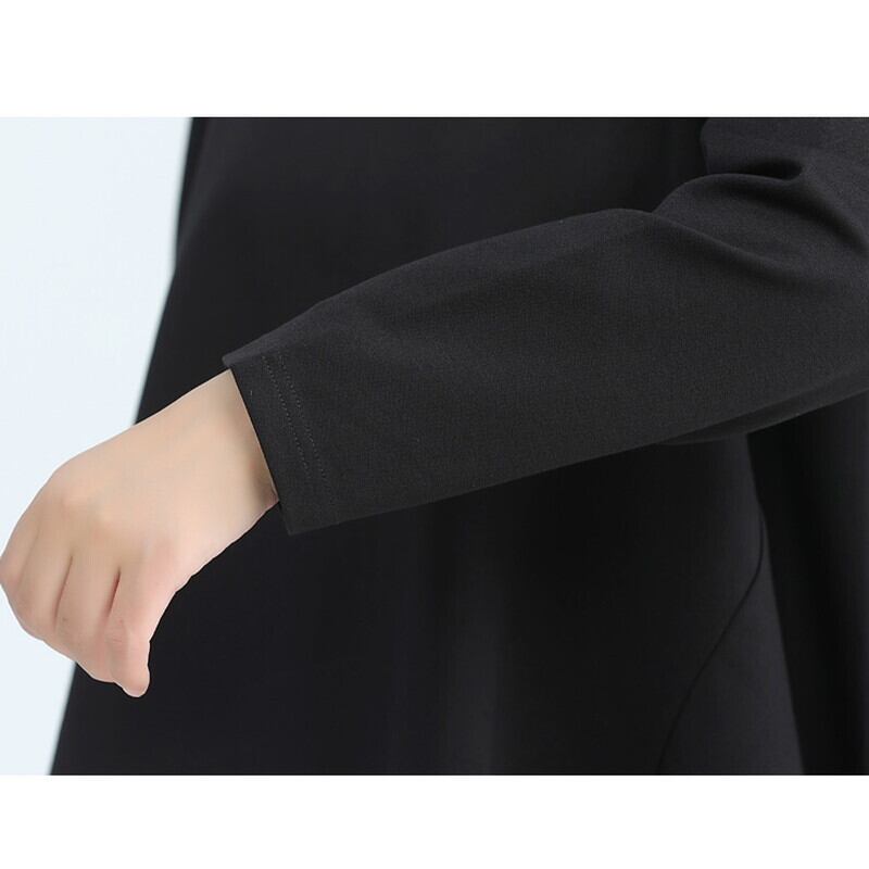 Asymemtry Mock-Neck Flare T-Shirt【TR3150】