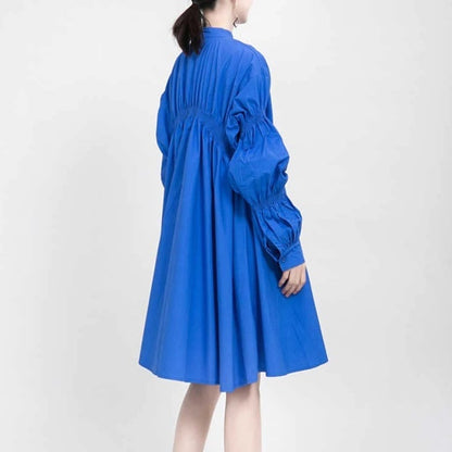 Asymmetrical Pleat  All-in-one Dress【TR1143】