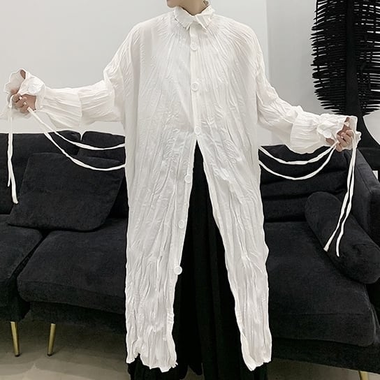 Crumply Oversize Long Shirt【TR3076】