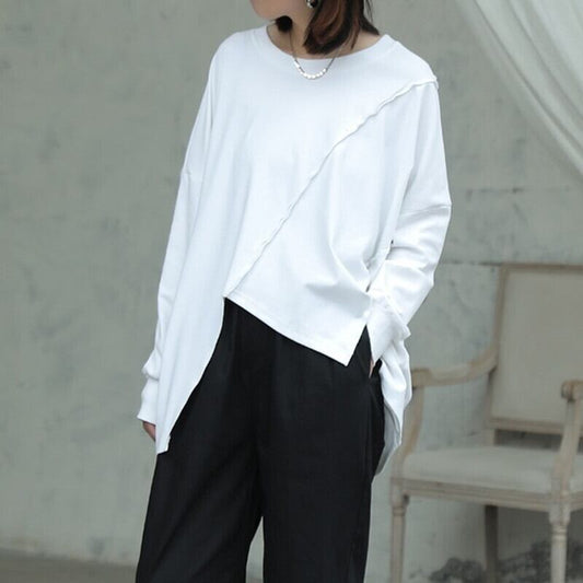 Asymmetry Patchwork T-Shirt【TR3142】