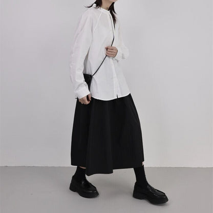Band-Collar Tie Collared Shirt【TR3123】