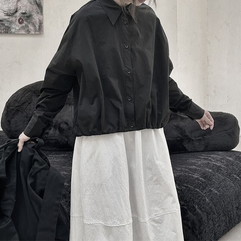 Crumply Simple Collared Shirt【TR3129】