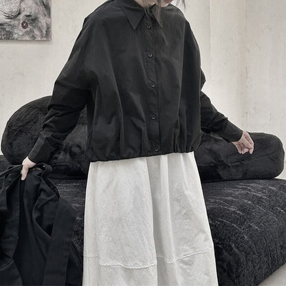 Crumply Simple Collared Shirt【TR3129】