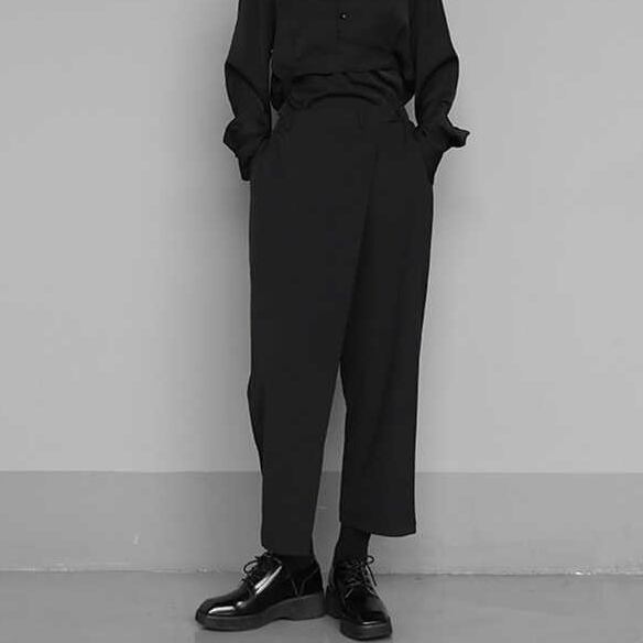〈Unisex〉Loose Cropped Apron Pants【TR1310】