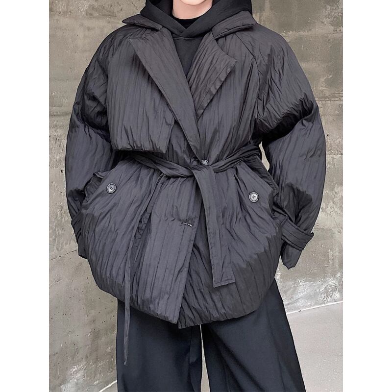 Crinkle Oversize Belted Jacket【TR3327】