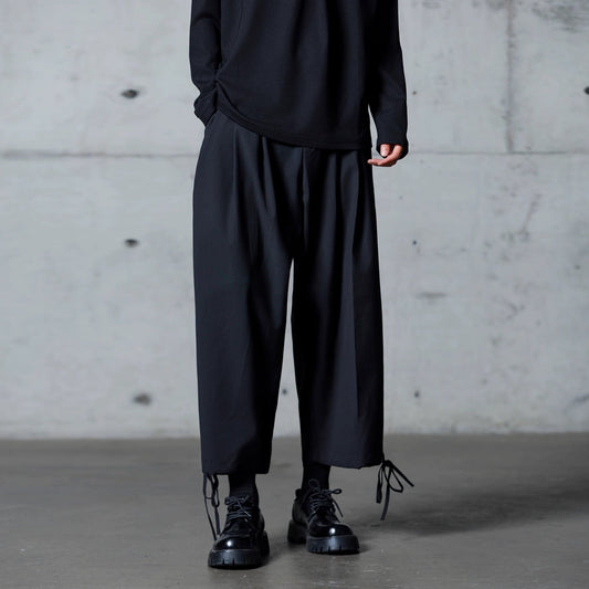 Drawstring Hem Tuck Ankle Pants【TR3300】