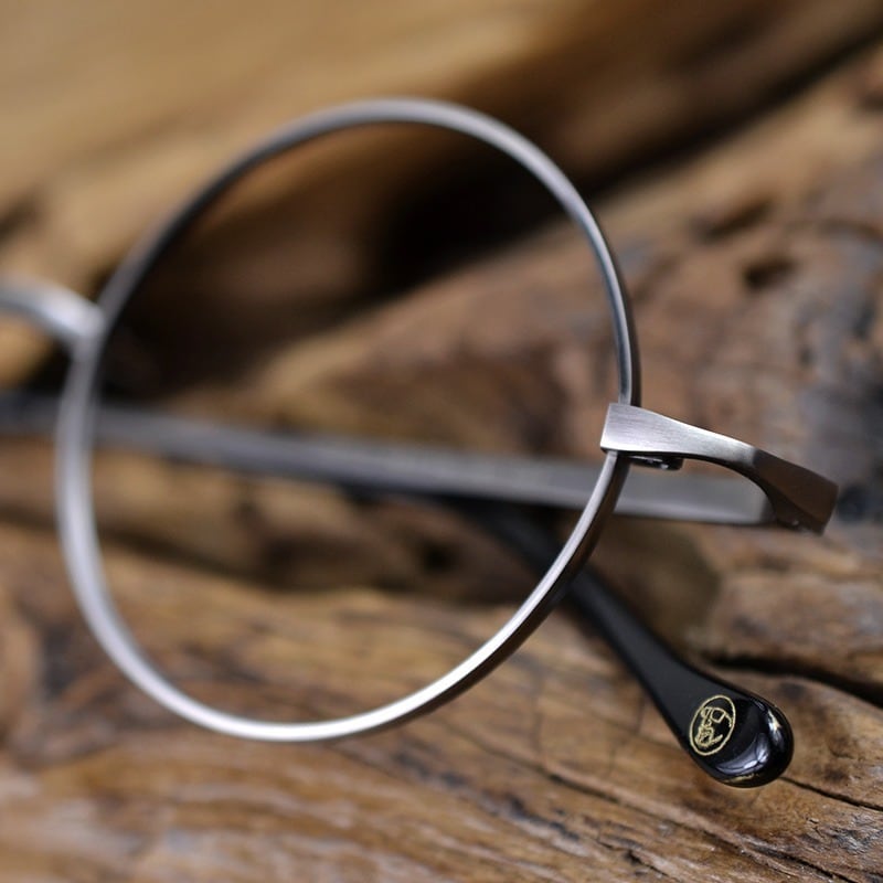 〈Titanium〉Vintage no nose Round Glasses【TR2570】