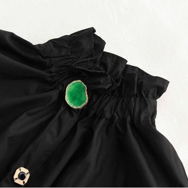 〈Unisex〉Decorative Stand Collar Blouse Shirt【TR1231】