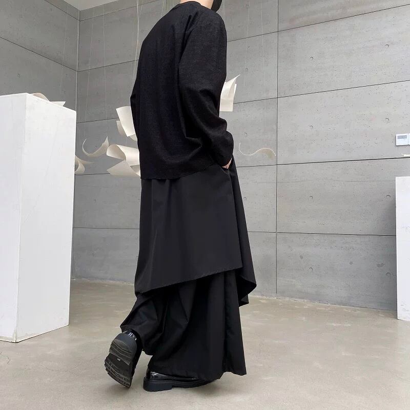 Curved Hem Cutout Long T-shirt【TR3351】