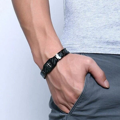 Cross magnetic men bracelet【TR2755】