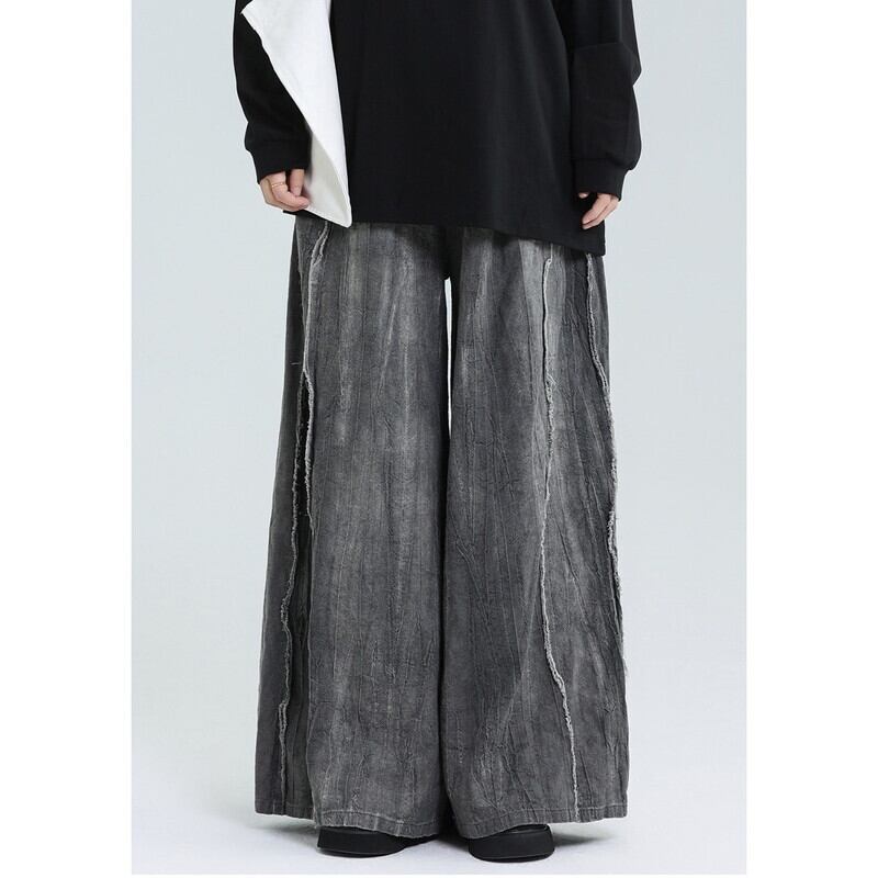 Washed Wide-Leg Straight Pants【TR3204】