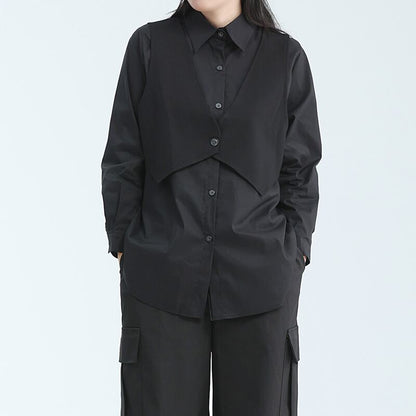 Fake-Layered Vest Collared Shirt【TR3135】