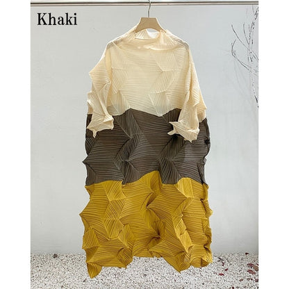 Pleats A-line Patchwork One-piece【TR3054】