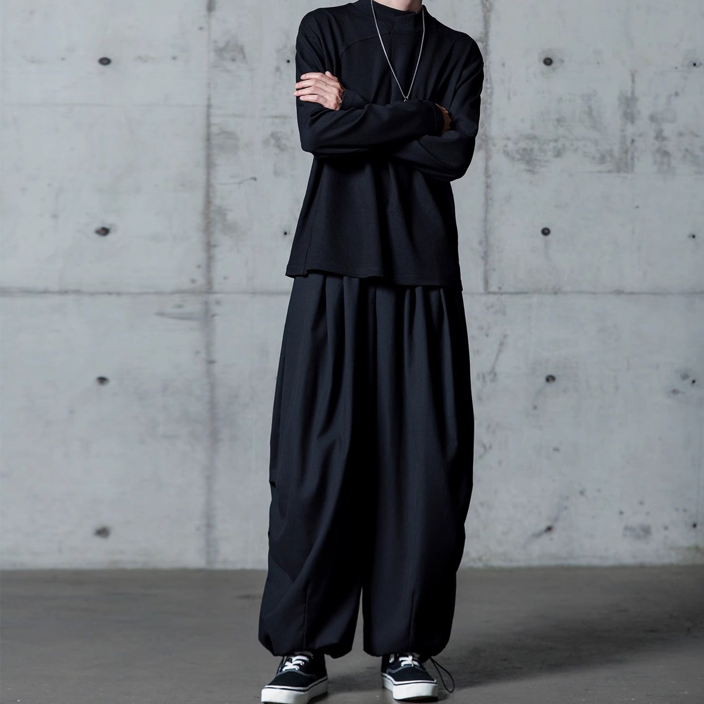 Drawstring Hem Wide Pants【TR3303】