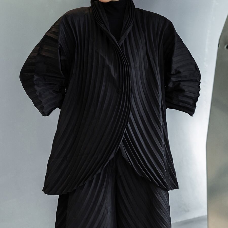 〈Unisex〉 Pleats Tops Wide-pants Set-up【TR1353】