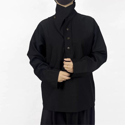 Convertible High-Collar Collared Shirt【TR3358】