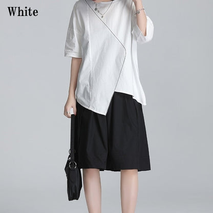 Asymmetry Line T-Shirt【TR3147】