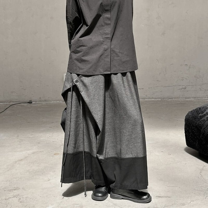 Patchwork Wide-Leg Pants【TR3201】