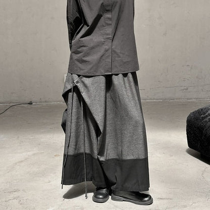 Patchwork Wide-Leg Pants【TR3201】