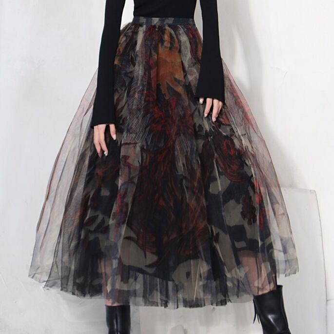 Tulle Lace Flower Skirt【TR1270】