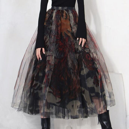 Tulle Lace Flower Skirt【TR1270】