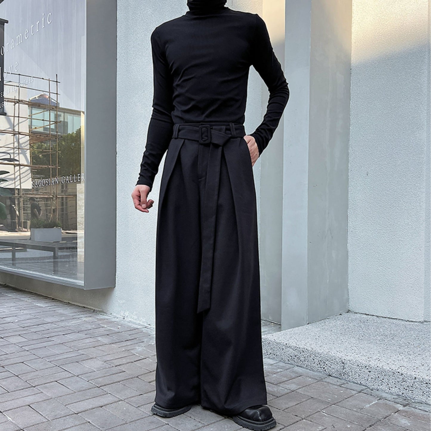 Design Tuck Belted Wide Pants【TR3315】