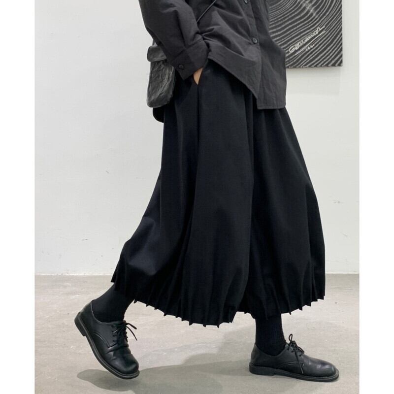 Cropped Pleats Wide Pants【TR3206】