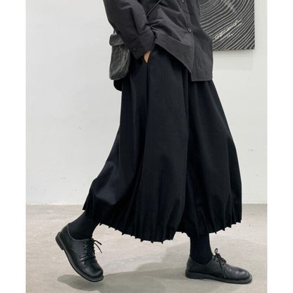 Cropped Pleats Wide Pants【TR3206】