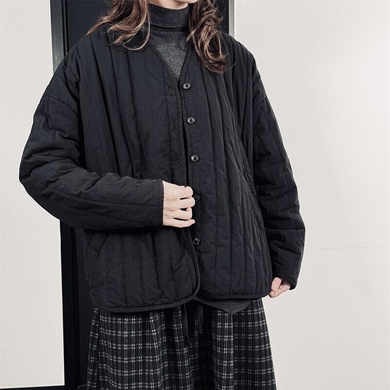 No-Collar V-Neck Jacket【TR3256】