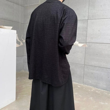 Curved Hem Cutout Long T-shirt【TR3351】