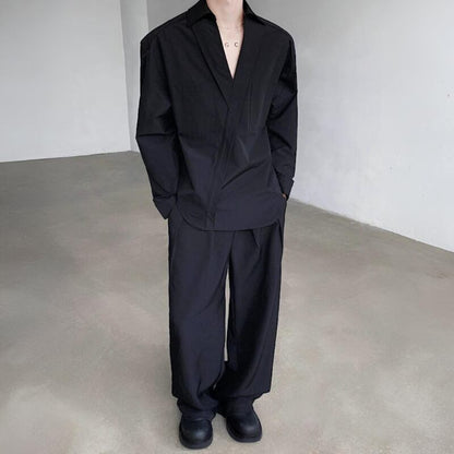 Deep V Pocket Collared Shirt【TR3359】
