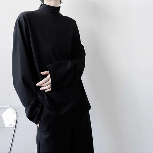 〈Unisex〉High-Neck Long-Sleeve T-Shirt【TR3325】