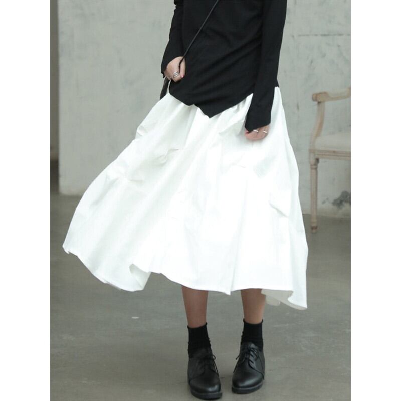 Asymmetry Gather Flare Skirt【TR3168】