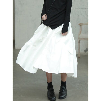 Asymmetry Gather Flare Skirt【TR3168】