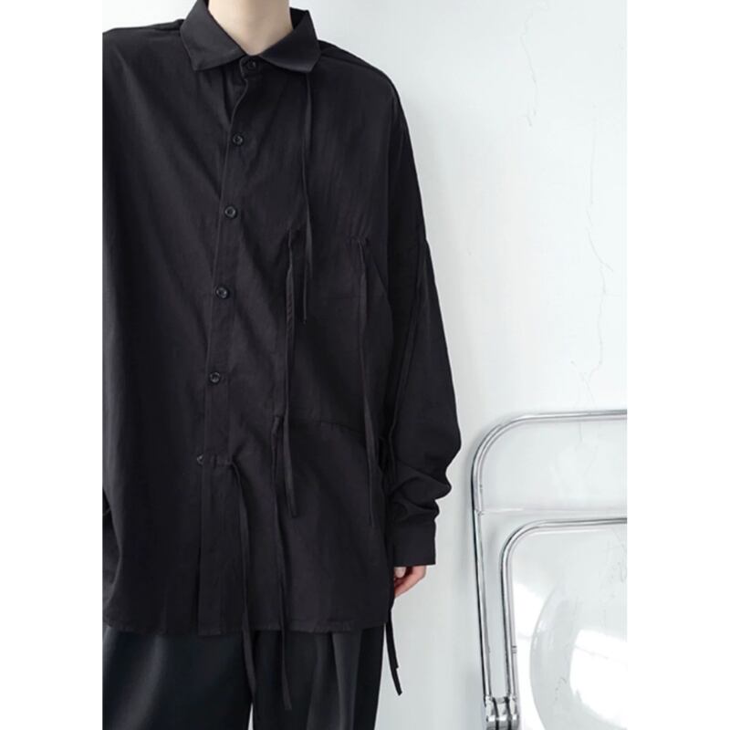 Asymmetric Tie Collared Shirt【TR3332】