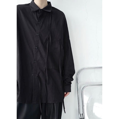 Asymmetric Tie Collared Shirt【TR3332】