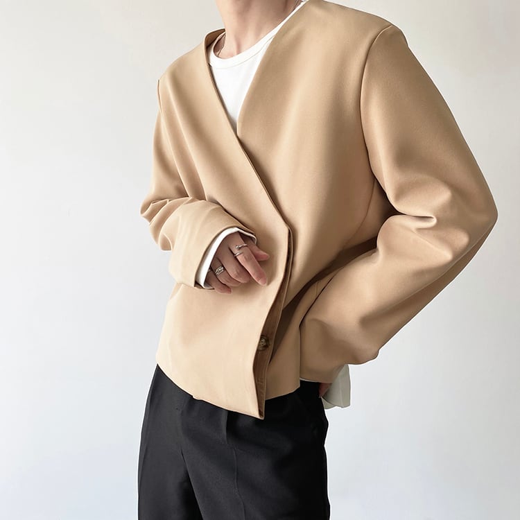 Casual Collarless Jacket【TR2481】